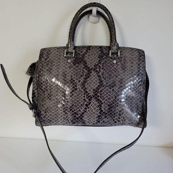 Michael Michael Kors Grey Snake Embossed Leather Medium Selma Tote - Picture 5 of 13